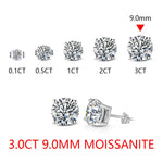 2 Carat 8.0mm D Color Moissanite Top Quality 100% 925 Sterling Silver - xinnzy