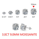 2 Carat 8.0mm D Color Moissanite Top Quality 100% 925 Sterling Silver - xinnzy