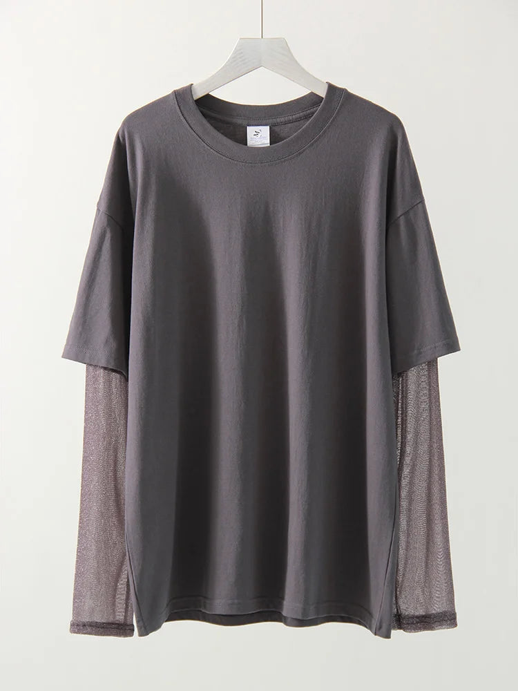 2025 Women's Oversized Mesh Long Sleeve T-Shirt