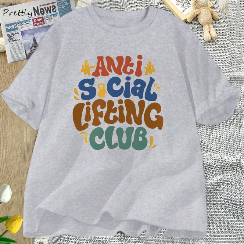 Women's Streetwear T-shirt with Anti Social Lifting Club