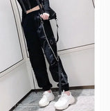 Damen Cargohose, Schnalle, Bandtasche, Jogger, elastische Taille, hohe Streetwear, Harajuku