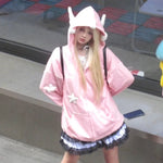 Japanese Star "Girl Y2k Zip Up Kawaii Hooded Sweatshirt Oversize