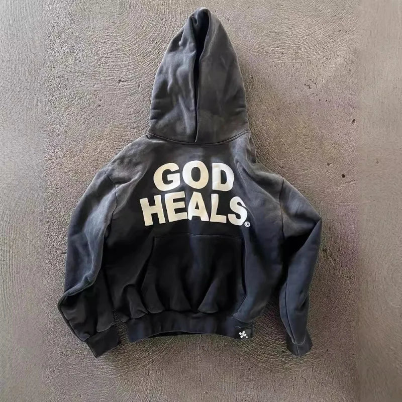 American Retro Y2K Gothic Oversized Hoodie Casual Streetwear