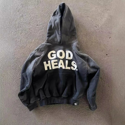 American Retro Y2K Gothic Oversized Hoodie Casual Streetwear