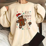 Cute Gingerbread Printed Christmas Casual Hoodie