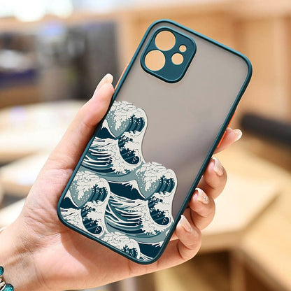 Fashion Great Blue Wave Clear Phone Case For iPhone Hard Matte