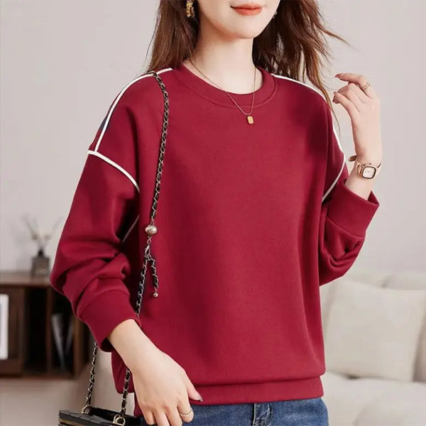 Pure Cotton Hoodie Women Oversized Long Sleeve Pullover Casual