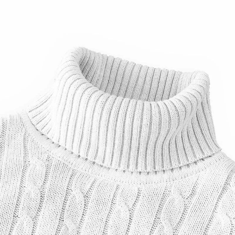 Mens Ribbed Turtleneck Sweater Slim Fit Knit Pullover Lightweight
