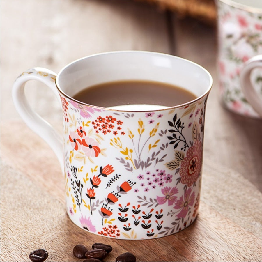 Rustic Flower Mug Lightweight Coffee Cup