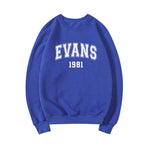 Chris Evans 1981 Graphic Long Sleeve Pullovers for Women