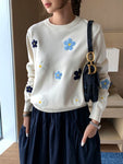 Chic High Quality Korean Floral Pullover Sweater for Women