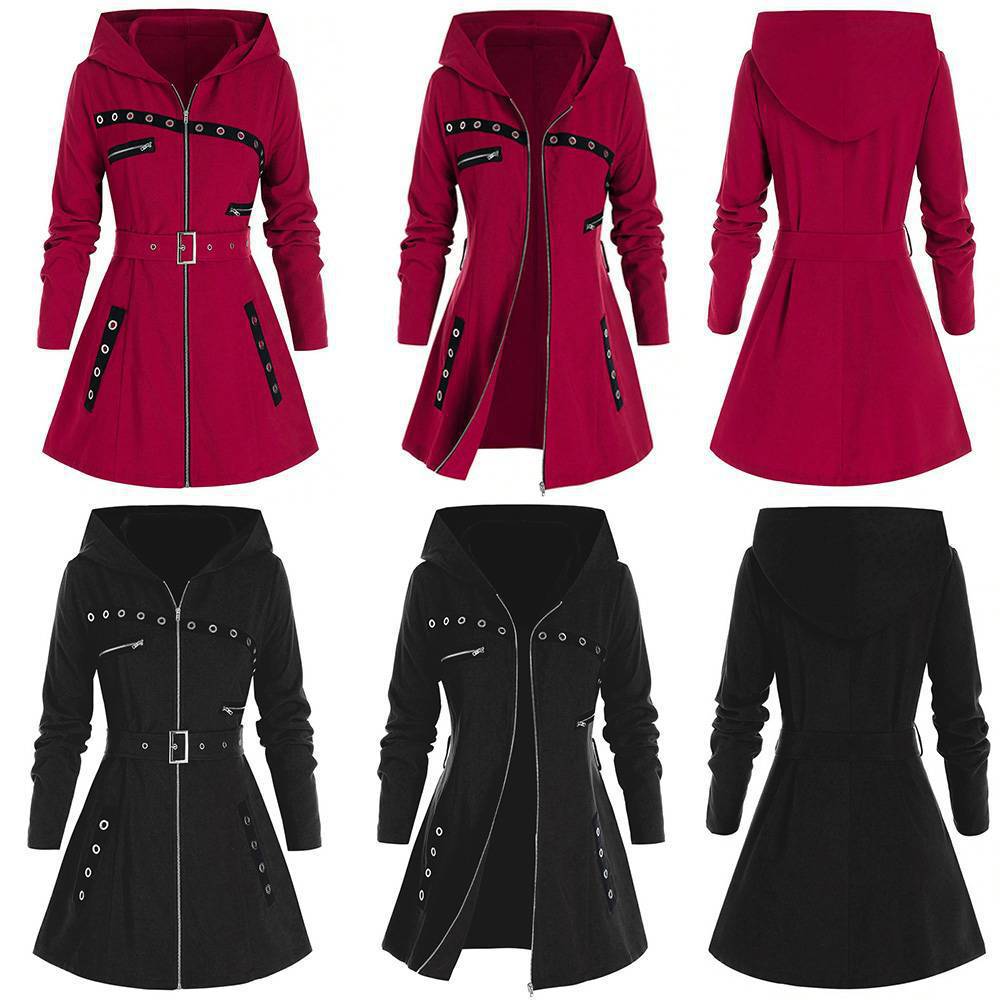 Women Hoodies Coat  Long Sleeve Gothic Punk Warm