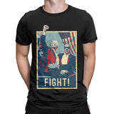 Cotton Short-sleeve Round Collar Trump Fight T-shirt