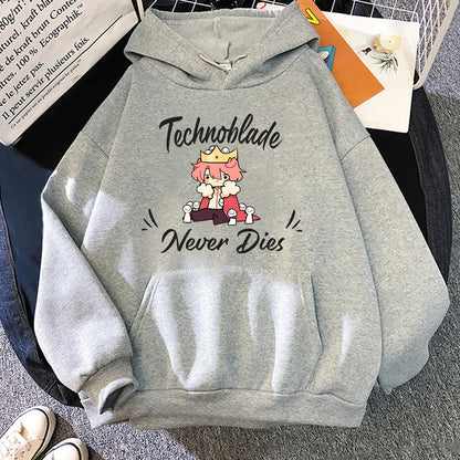 Technoblade Never Dies Hoodie – Dream SMP Retro Unisex Sweatshirt
