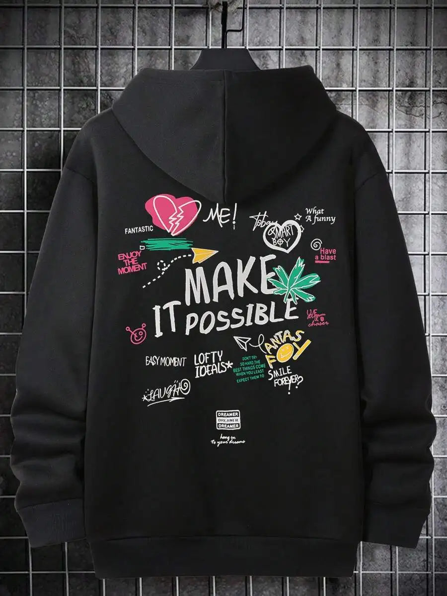 Make It Possible Motivational Graphic Hoodie