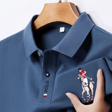 Comfortable Embroidered Short Sleeved Polo Top For Summer