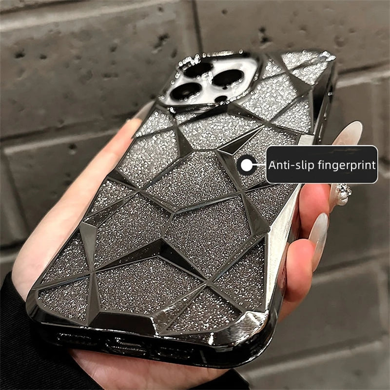 Galvanisierte geometrische Farbverlauf-Bling-Telefonhülle für iPhone