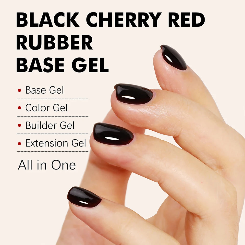 Gel Nail Strengthener Black Cherry Red Color Elastic Rubber