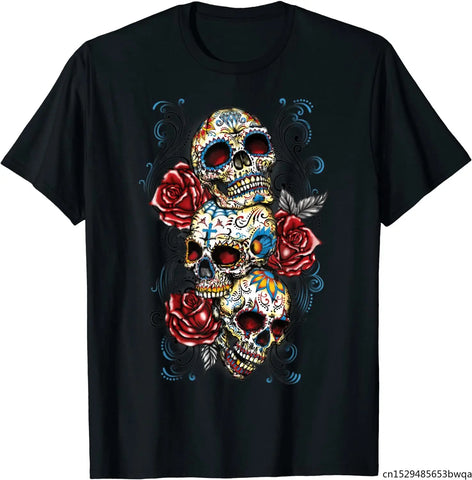 Attractive Sugar Skull T-shirt Day Of The Dead Graphic