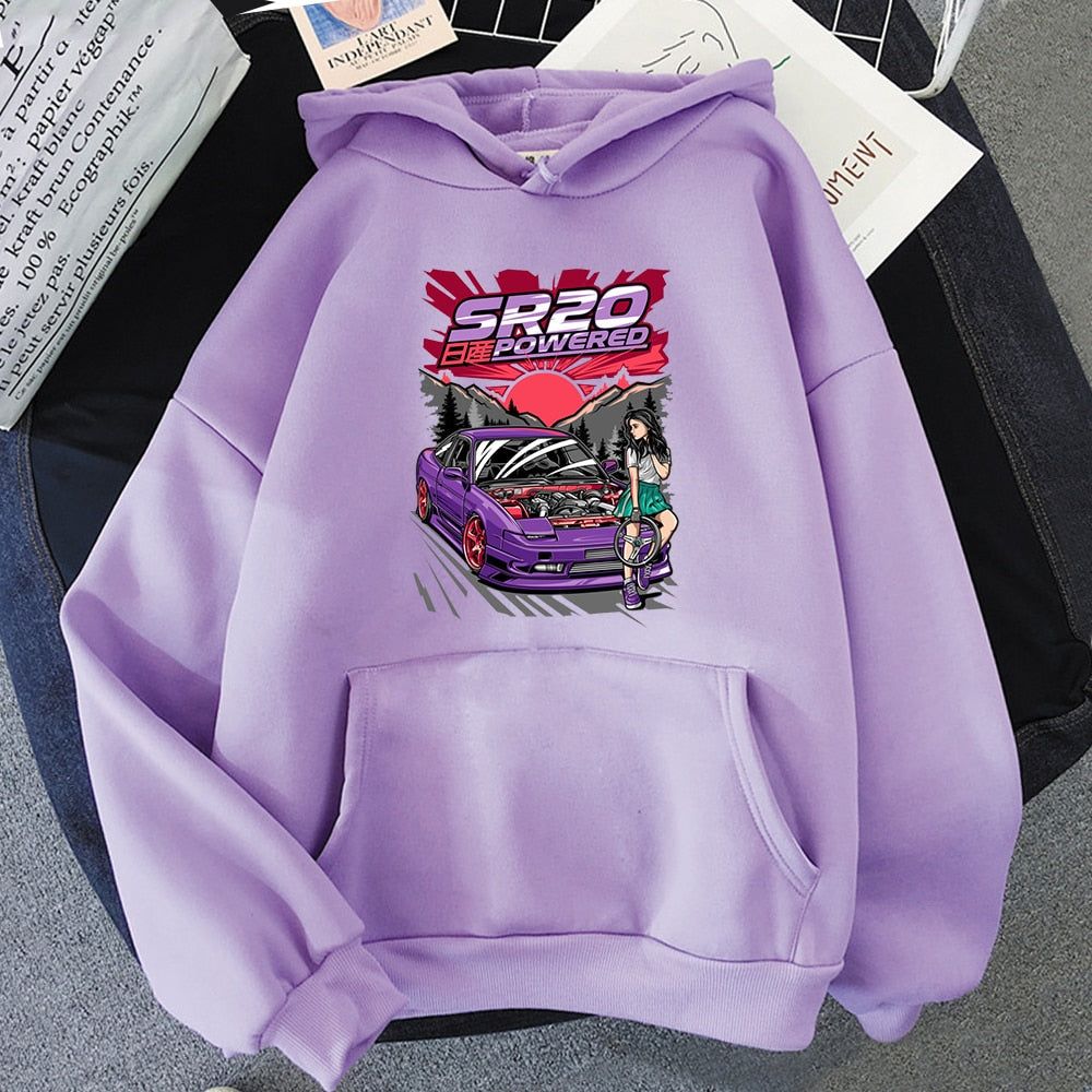 Männer Hoodies JDM Auto gedruckt Harajuku Pullover