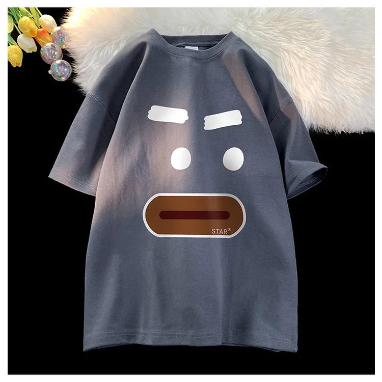 High Street Fashion Tee Women Oversize Fun Expression Top