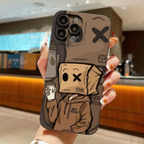 Cartoon Paper Man Pattern Phone Case For iPhone