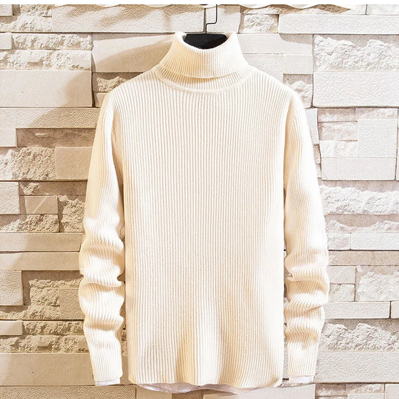 Turtleneck Sweater Men's Basics Knitted Sweater Warm