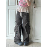 Women Autumn Brown Baggy Jeans Vintage Cowboy Pants