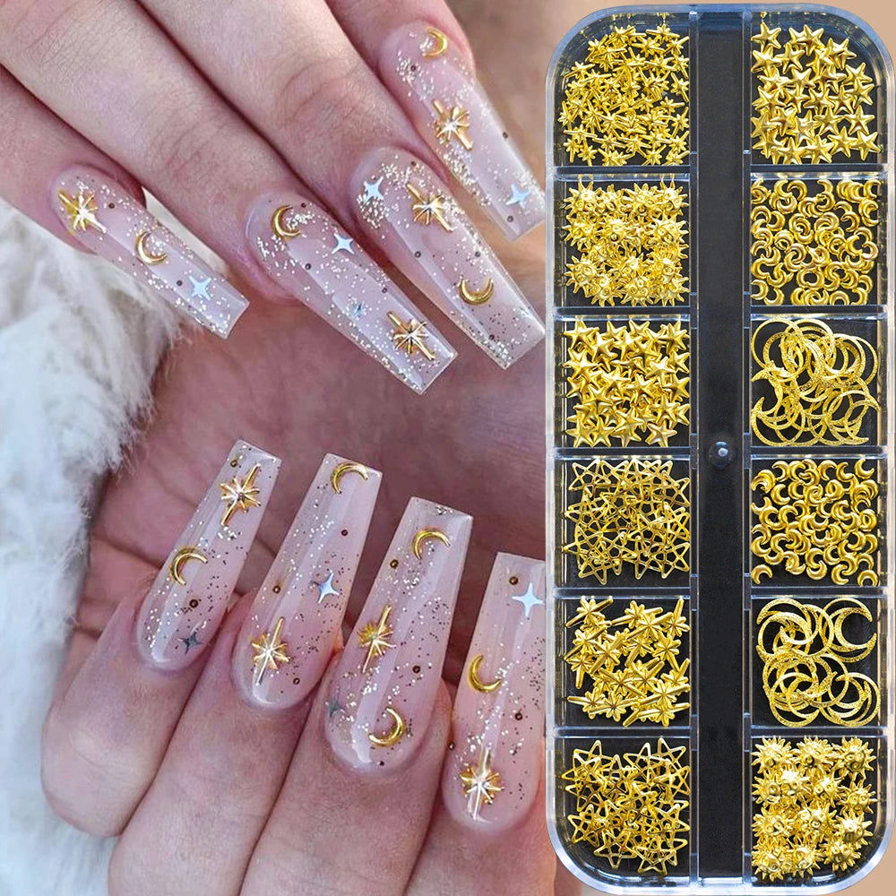 Gold Metallic Nail Art Decorations
