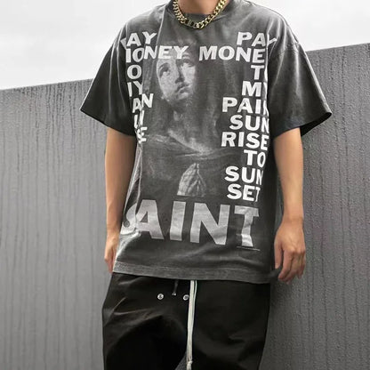 Pay Money To My Pain Saint T-Shirt Black Washed Cotton Graphic Tee