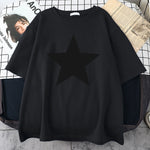 Five-Pointed Star Print Tee Top Tee Shirts Oversized