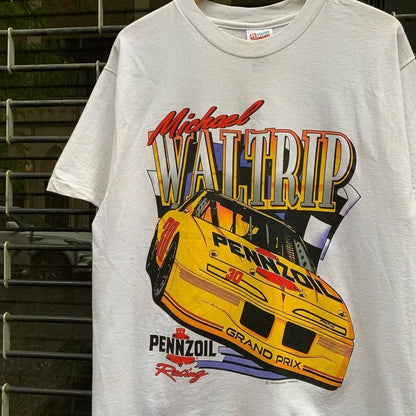 Yellow Racing Cars Tee Oversized Streetwear