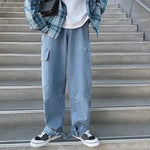 Cargo jeans Men Wide Leg Denim pants  2024 Autumn