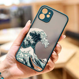 Fashion Great Blue Wave Clear Phone Case For iPhone Hard Matte