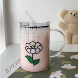 Eye-Catching Glass Cups with Lids and Straws