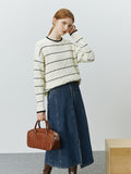 Sweaters Winter Loose Tops Stripe Pullover Cable Design Women Drop Sleeve