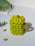 Mug Ceramic Creative Hand-Painted Green Cartoon Durian Shape with Lid Strange