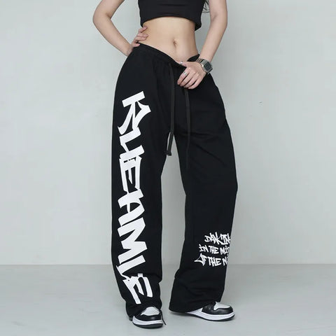 Herbst Streetwear Jogginghose Frauen Koreanischen Stil Brief