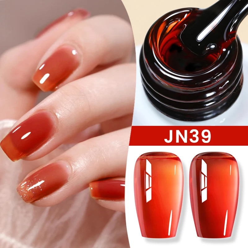 Jelly Nude Gel Nail Polish 10ml Light Pink Peach Translucent Color UV