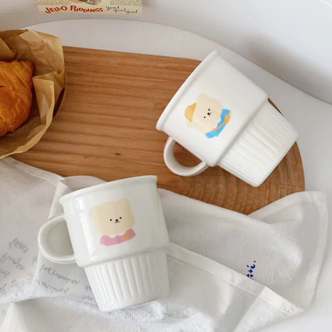 Couple Cartoon Bear Ceramic Mug Cute