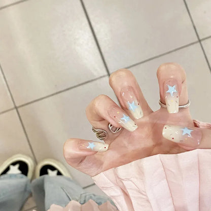 Cute Black Star with headphone 3D Press on Nails