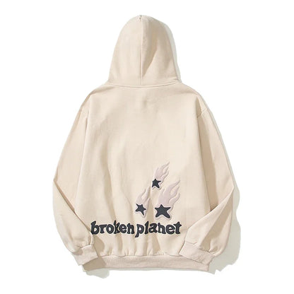 Oversized Heartless Love Hoodie Men’s Retro Puff Print Pullover