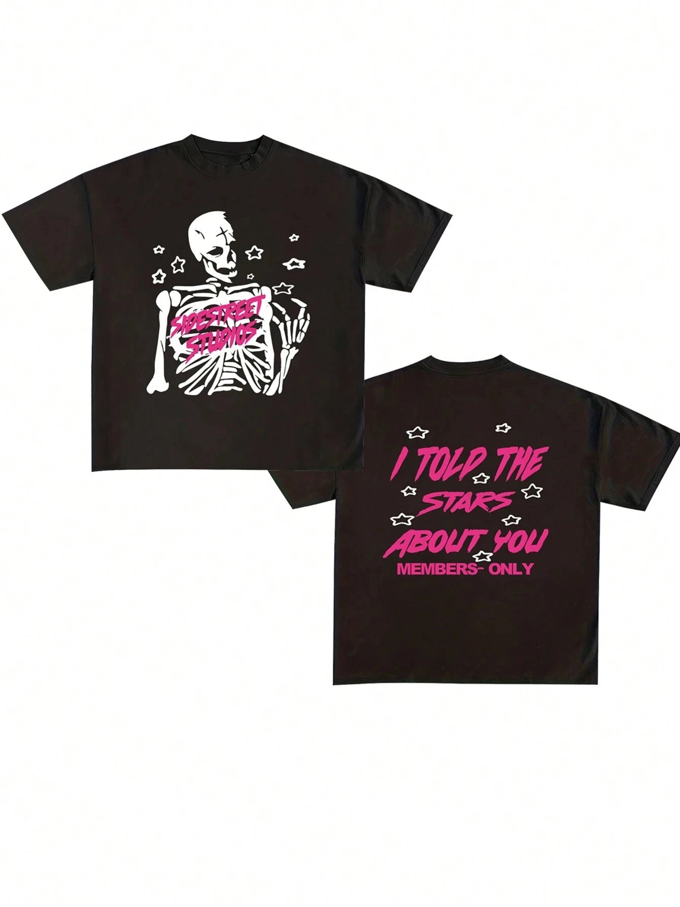 Slogan Skull Tee Men Cotton Streetwear