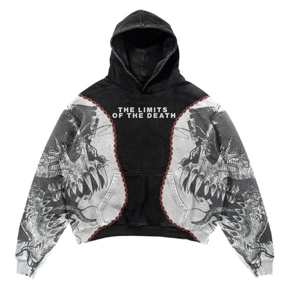 Harajuku Retro Y2K Zip Up Hoodie Gothic Casual Skull Print Streetwear for Men