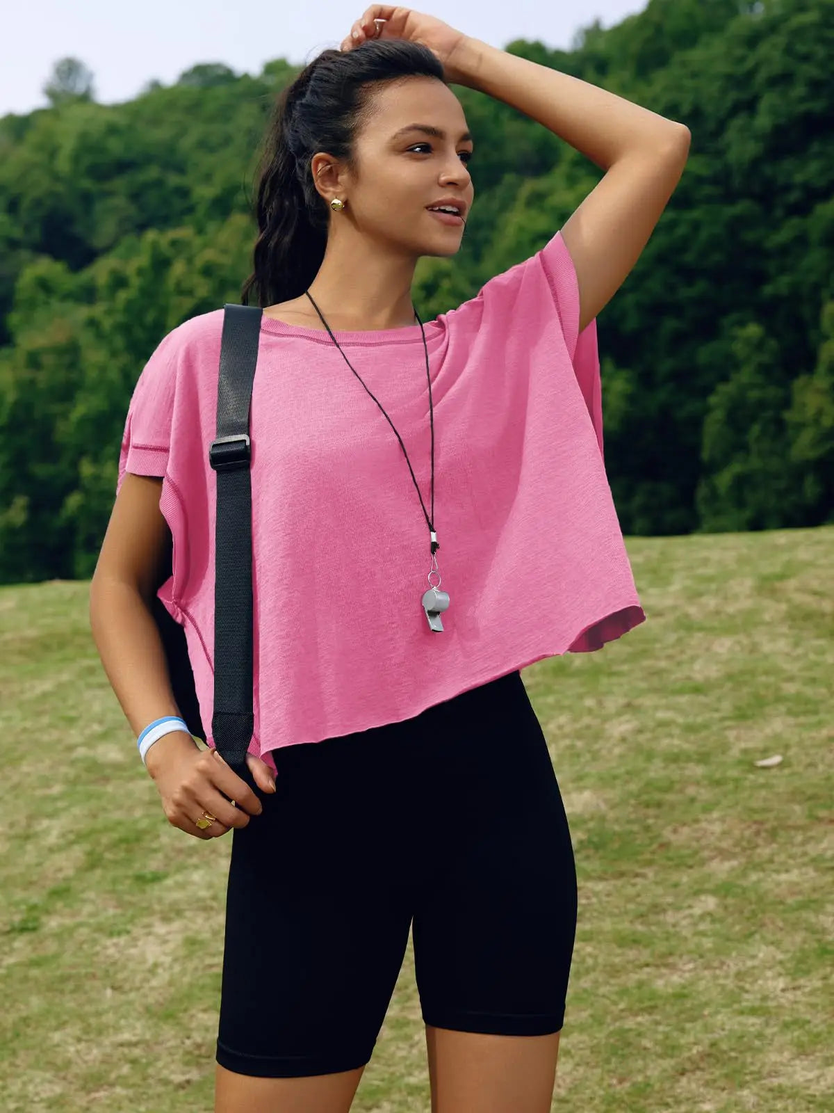 Women's Backless Yoga Top Pure Color Loose Gym Tee