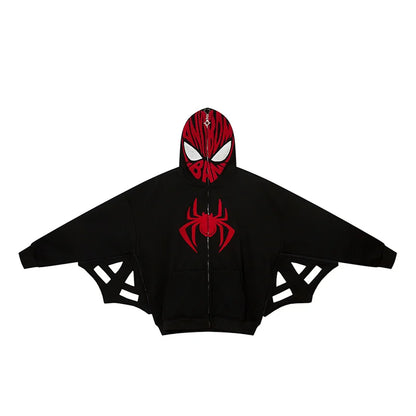 Men Spider Zipper Jacket Harajuku Loose Winter