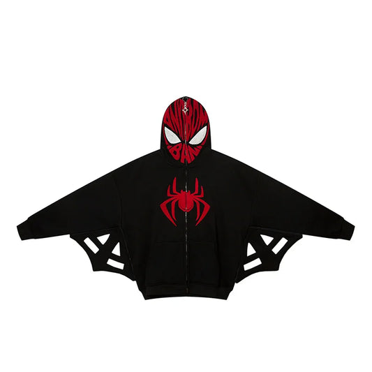 Men Spider Zipper Jacket Harajuku Loose Winter