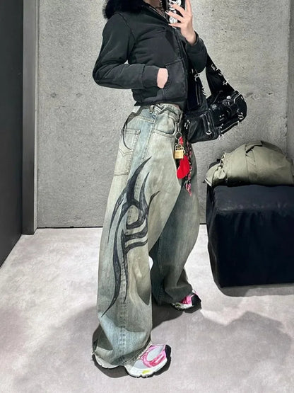 American Gothic Blue Wash High Waist Jeans