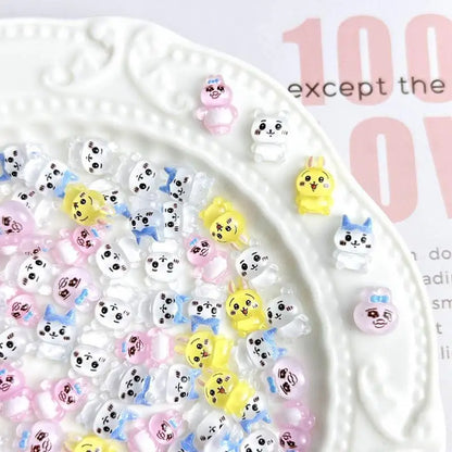 30PCS Cartoon Anime Character Nail Art Decorations Funny Rabbit