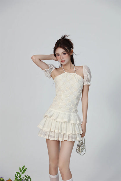 Y2K Floral Hollow Out Mini Dress for Summer